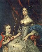 Daniel Schultz the Younger Portrait of Maria Kazimiera with her son Jakub Ludwik oil painting artist